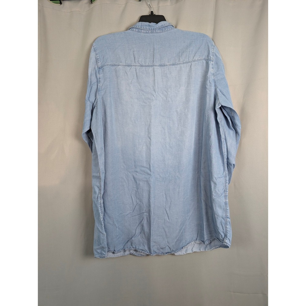 H&M &Denim Shirt Dress Womens XXL Light Blue Excellent - Picture 3 of 6